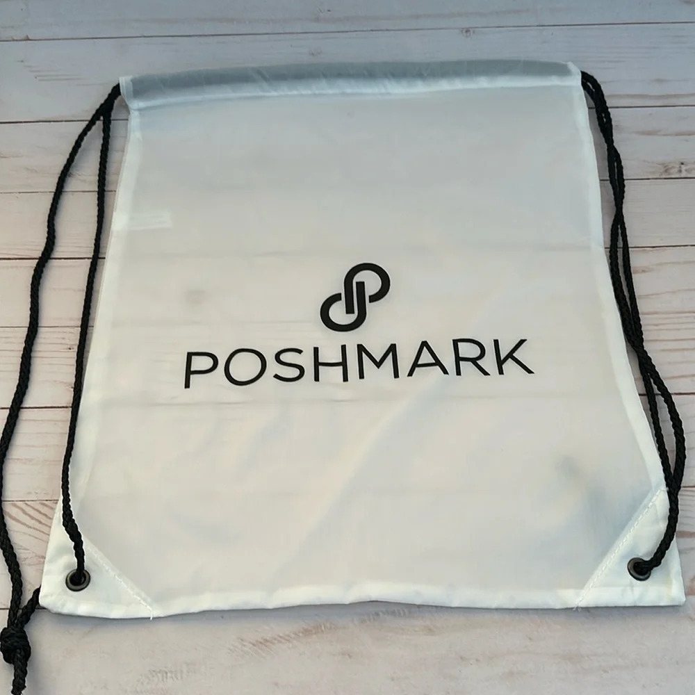 POSHMARK White Nylon Drawstring Backpack BNWOT NWT - image 1